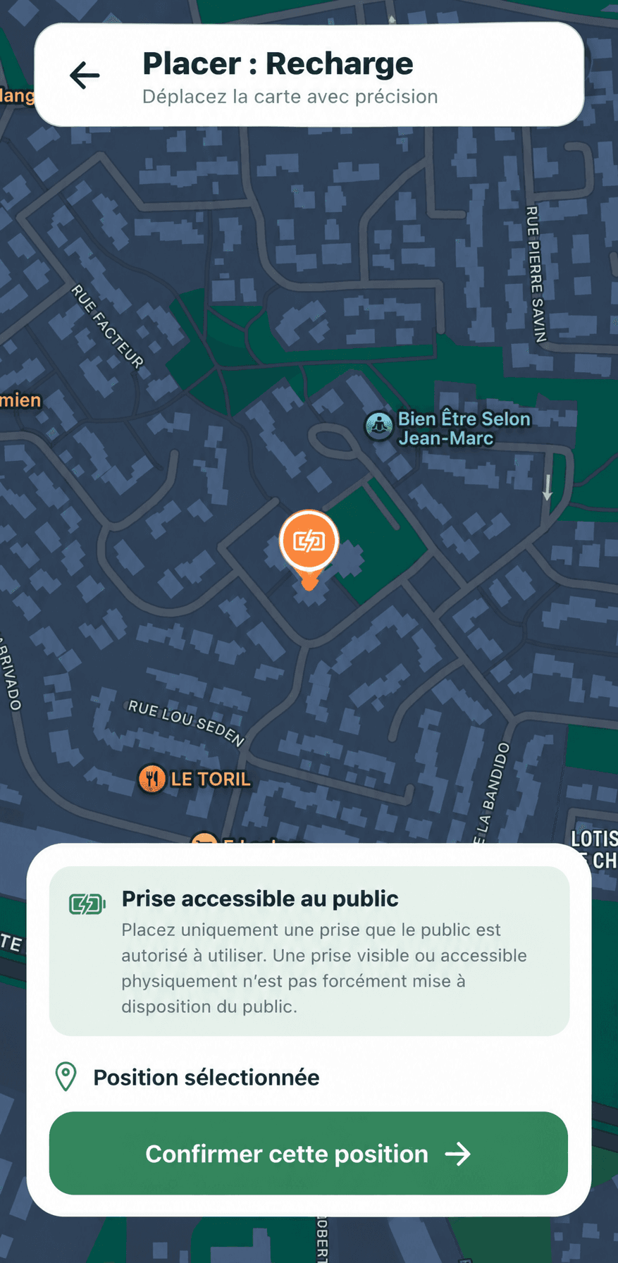 Positionnement d'un lieu dans IciOuLà